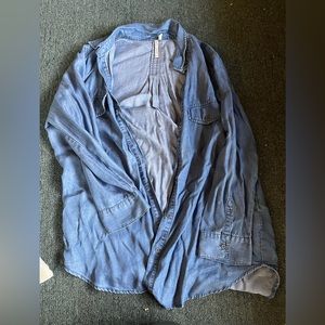denim blue light button up shirt